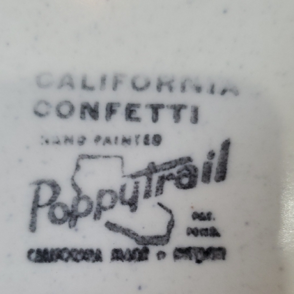 Vintage POPPY TRAIL California Confetti White Speckled Serving Platter 1950's - Picture 2 of 6
